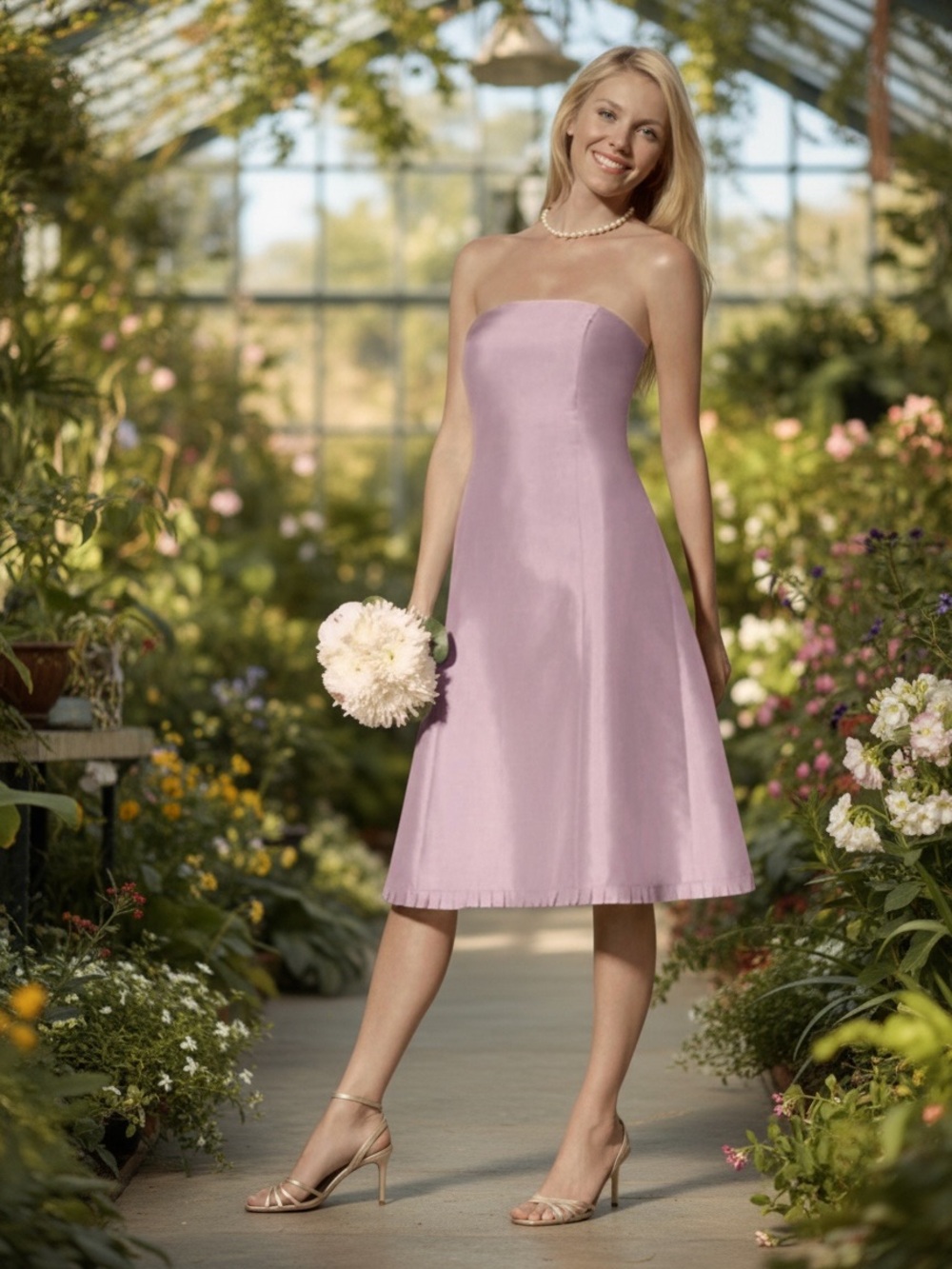 Ann Taylor Pink Silk Dupioni Strapless Bridesmaid Dress